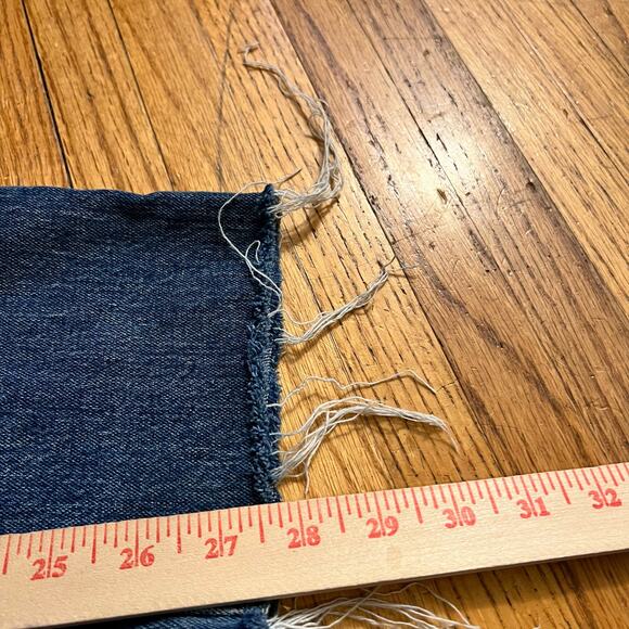 Madewell Jeans Womens 27 Perfect Vintage Blue Denim High Rise Raw Hem - Picture 11 of 12
